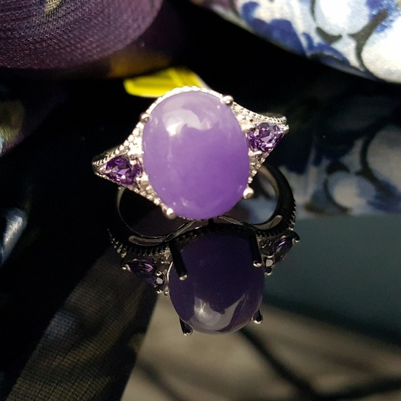 Jewelry - Burmese Purple Jade n Purple CZ